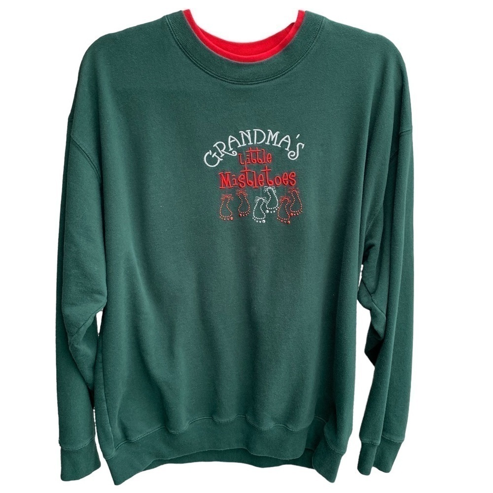 Vintage Crewneck Sweatshirt MC Sportswear Grandma’s Little Mistletoe’s Size L